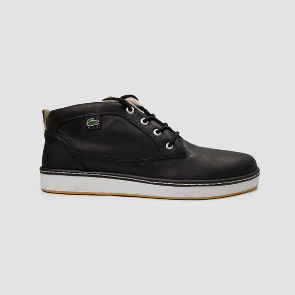 Lacoste Live Keston Black Leather Casual Boots NWT